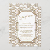 Glamoureuze Witte Gouden Great Gatsby Bruiloftsrec Kaart (Voorkant / Achterkant)