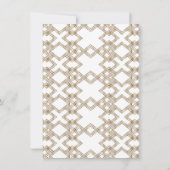 Glamoureuze Witte Gouden Great Gatsby Bruiloftsrec Kaart (Achterkant)