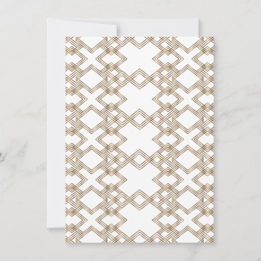 Glamoureuze Witte Gouden Great Gatsby Bruiloftsrec Kaart (Achterkant)