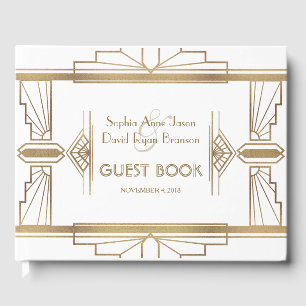 Glamoureuze witte Roaring 20's Great Gatsby 1920s  Gastenboek