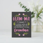 Glamoureuze Woman Young Crazy Grandma Glam ma Briefkaart (Staand voorkant)