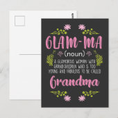 Glamoureuze Woman Young Crazy Grandma Glam ma Briefkaart (Voorkant / Achterkant)