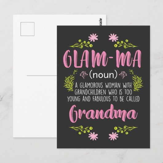 Glamoureuze Woman Young Crazy Grandma Glam ma Briefkaart (Voorkant / Achterkant)