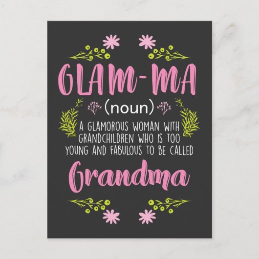 Glamoureuze Woman Young Crazy Grandma Glam ma Briefkaart (Voorkant)