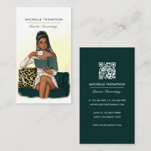 Glamoureuze Zakenvrouw QR Code Zakelijke Paskaart Visitekaartje