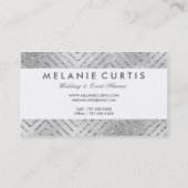 Glamoureuze zilver Glitter Chevron Business Visitekaartje (Achterkant)