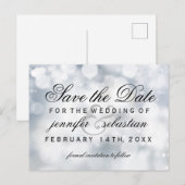 Glamoureuze zilveren bokeh lichte bruiloft briefkaart (Voorkant / Achterkant)