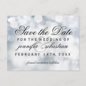 Glamoureuze zilveren bokeh lichte bruiloft briefkaart (Voorkant)