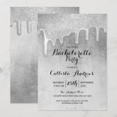 Glamoureuze Zilveren Dikke Glitter Drips Bachelore Kaart (Voorkant / Achterkant)