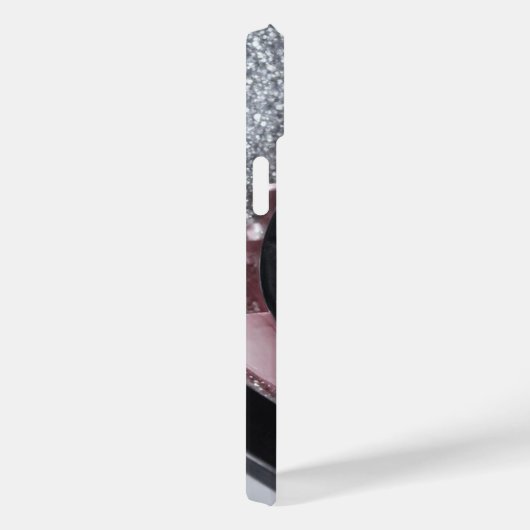 Glamoureuze Zilveren Glitter iPhone Case (Achterkant / Rechts)