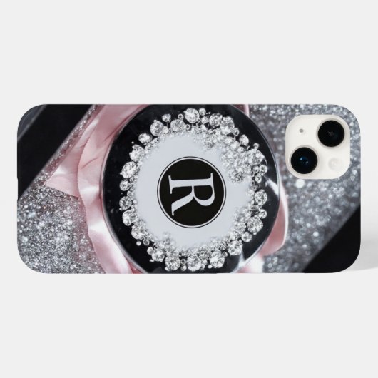 Glamoureuze Zilveren Glitter iPhone Case (Achterkant (horizontaal))