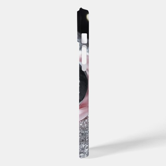 Glamoureuze Zilveren Glitter iPhone Case (Achterkant / Links)