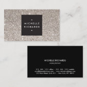 Glamoureuze zilveren glitter moderne schoonheid visitekaartje (Voorkant / Achterkant)