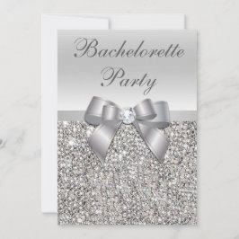 Glamoureuze zilveren pailletten Bow Bachelorette P Kaart