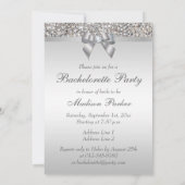 Glamoureuze zilveren pailletten Bow Bachelorette P Kaart (Achterkant)