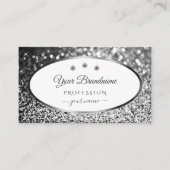 Glamoureuze zilveren witte sprankeling Glitter Dia Visitekaartje (Voorkant)