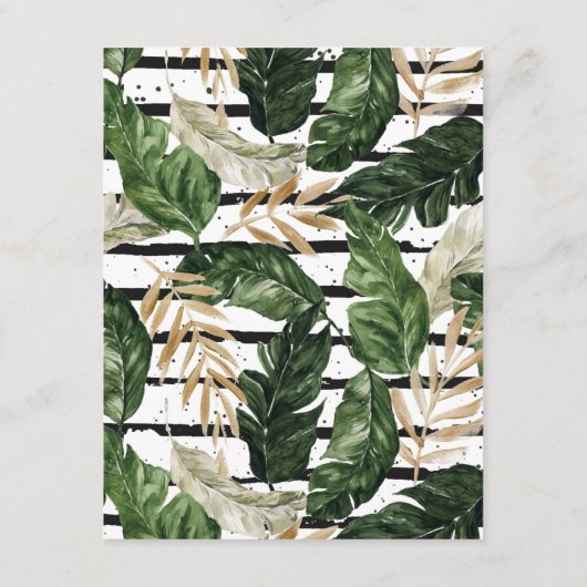 Glamoureuze zomer groen bruiloft gast details informatiekaartje (Achterkant)