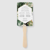 Glamoureuze zomer groen bruiloft programma Hand Handwaaier (Achterkant)
