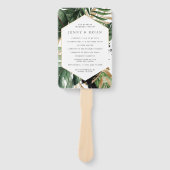 Glamoureuze zomer groen bruiloft programma Hand Handwaaier (Voorkant)
