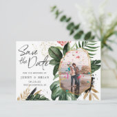 Glamoureuze zomergroen | De foto bewaart de Datum Save The Date (Staand voorkant)