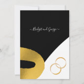 Glamoureuze zwart goud bruiloft decor uitnodiging (Achterkant)