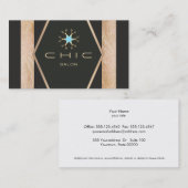 Glamoureuze zwart goud haar salonschaar visitekaartje (Voorkant / Achterkant)