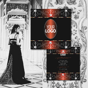 Glamoureuze zwart koper  Ornamenten met Logo Vierkante Visitekaartje