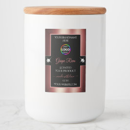 Glamoureuze zwarte glanzende wijn rode Logo Produc Voedselcontainer Etiket