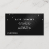 Glamoureuze zwarte glitterschijven visitekaartje (Achterkant)