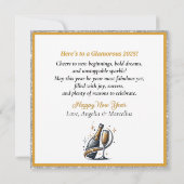 Glamoureuze Zwarte Vrouw die Champagne Kerstboom N Kaart (Achterkant)