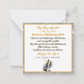 Glamoureuze Zwarte Vrouw die Champagne Kopen laat  Notitiekaartje (Achterkant)