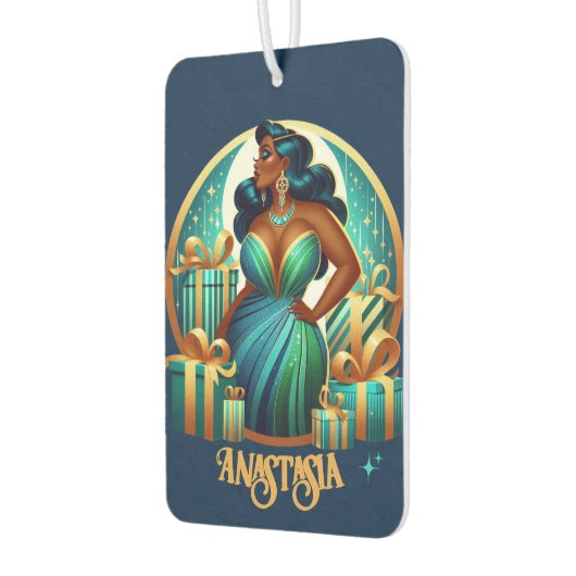 Glamoureuze zwarte vrouw feestelijk stijlvolle ker luchtverfrisser (Links)