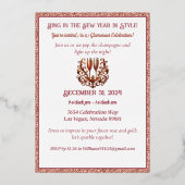 Glamoureuze Zwarte Vrouw Popping Champagne NYE Par Folie Uitnodiging (Achterkant)