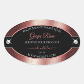 Glamoureuze zwarte wijn rode briljanten Product La Ovale Sticker (Voorkant)