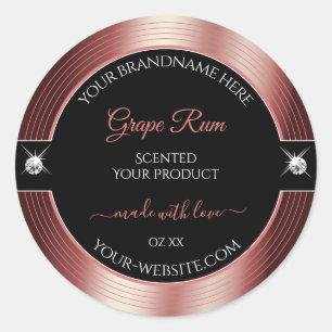 Glamoureuze zwarte wijn rode briljanten Product La Ronde Sticker