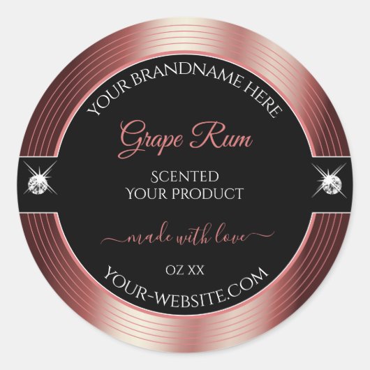 Glamoureuze zwarte wijn rode briljanten Product La Ronde Sticker (Voorkant)