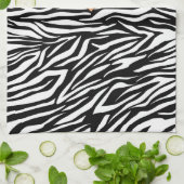 Glamoureuze Zwarte witte zebra print, rode strik & Theedoek (Gevouwen)