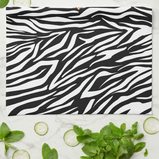 Glamoureuze Zwarte witte zebra print, rode strik & Theedoek (Gevouwen)