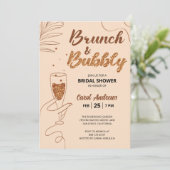Glamourieuze Brunch & Mousserende Bruiloftsshowers Kaart (Staand voorkant)