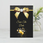 Glamourous Elegance Birthday Party Save The Date (Staand voorkant)