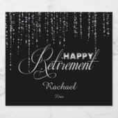 Glamourous Zilver, Pensioenfeest Bier Etiket (Enkel label)