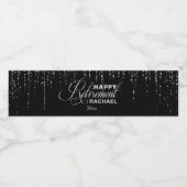 Glamourous Zilver, Pensioenfeest Waterfles Etiket (Enkel label)