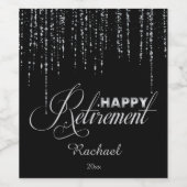 Glamourous Zilver, Pensioenfeest Wijn Etiket (Enkel label)