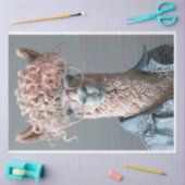 Glamours Roze Haired Llama Salon Dag Decoupage Tissuepapier (Craft)