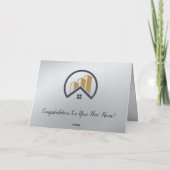 Glamour's Silver | Zwart-wit onroerend goed Bedankkaart (Achterkant)