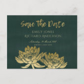 GLAMOURUS GOUDEN GROENE LOTUS B LOEMEN SAVE THE DA AANKONDIGINGSKAART (Voorkant)
