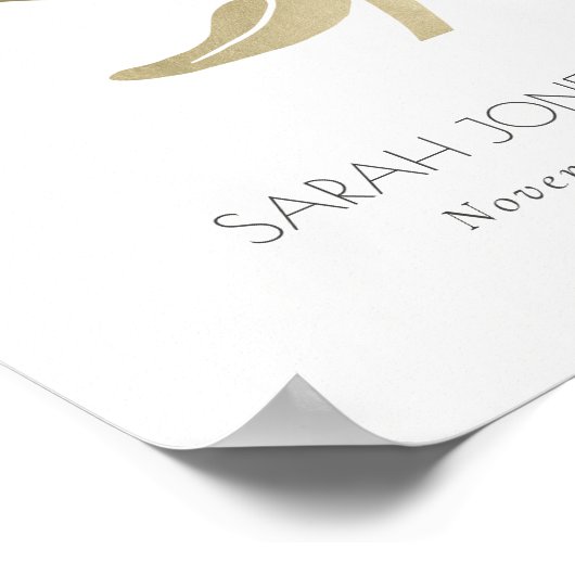 GLAMOURUSIEK BLEEK GOUD WITTE LOTUS B LOEMIG  TROU POSTER (Hoek)