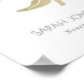 GLAMOURUSIEK BLEEK GOUD WITTE LOTUS BLOEMEN BRUILO POSTER (Hoek)