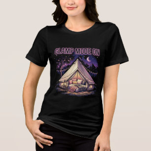 Glamp Modus Aan Luxe Kampeer Nacht Scène Tri-Blend Shirt
