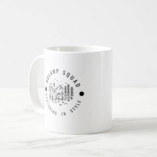 Glamp Squad Adventures Coffee Mok (Voorkant links)